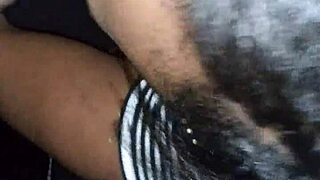 Ebony Amateur Performs Sloppy Routine In Black Setting.