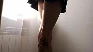 Mother in law reveals big pussy under skirt in homemade video.