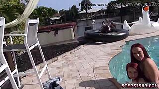 Cute petite teen 18+ playfellows bouncing on cock in taboo pov hardcore scene