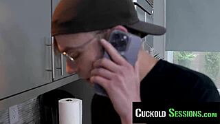 Maintenance guy fixed stove, fucked wife in front of cuckold husband