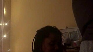 Ebony amateur gives homemade blowjob