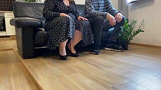 visiting mother-in-law with those big natural tits