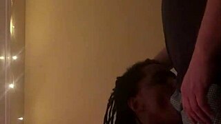 Ebony amateur gives homemade blowjob