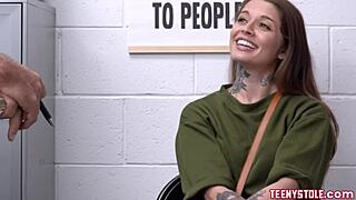 Tattooed redhead vanessa vega shoplifts and gets banged by officer