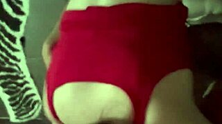 Step Sister's Red Lingerie Breakfast Ends with Big Cock Cum in Mouth