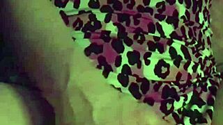 Fuschia leopard dives into muff licking with french kisses and tattoos