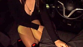 G-Cup Asian Beauty Sucks in Wild Car Date!