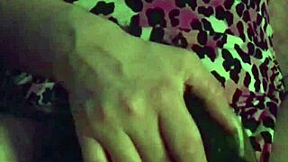 Fuschia leopard dives into muff licking with french kisses and tattoos