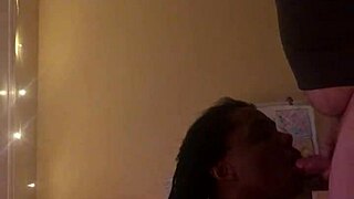 Ebony amateur gives homemade blowjob