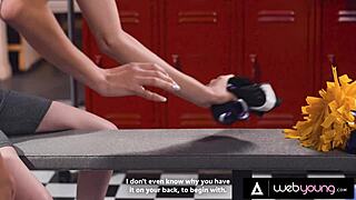 lets see whos the best cheerleader petite 18+s eliza ibarra & coco lovelock turn feral in locker room