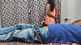 Desi Girl from Village to Mumbai. Owner Pounds Her Hard with Hindi Audio.