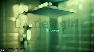 Asian teen model bathes sensually.