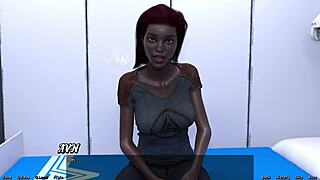 stranded in space, meeting the curvy black milf with big tits in 3d anime