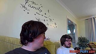 Busty babe performs first time handjob and blowjob