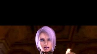 3D big tits cowgirl riding POV sex with perky tits and added sound.