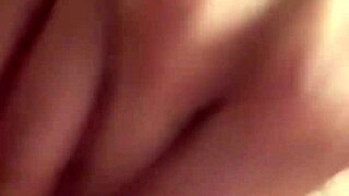 Petite girlfriend toys with hairy pussy for quick cash