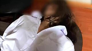 latina modelo opens legs for boss in miniskirt missionary