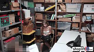 Petite Brunette Teen Caught At Work By Bad Cop