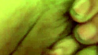 Petite girlfriend toys with hairy pussy for quick cash