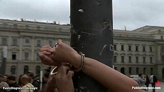Blond Bound In Outdoor Bondage, Gang Banged Hard!