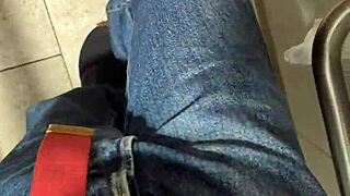 Getting Naked and Masturbating in Public Toilet