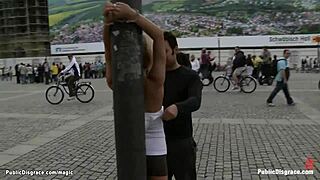 Blond Bound In Outdoor Bondage, Gang Banged Hard!