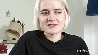 Luisa's British Pussy Squirts Drenching Orgasm, Big Tits Close-Up