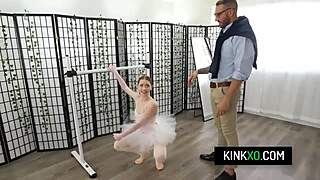 Skinny Teen 18+ Ballerina Myra Moans Loud During Director Audition