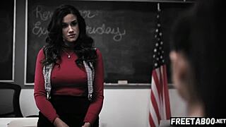 Teacher watches stepson anal fuck cheerleader