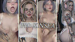 intense solo play with dildo and piercing