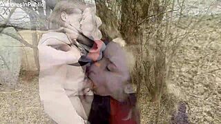 Cute girlfriend getting anal fucked outdoors 😏