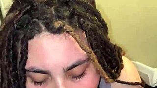 feeling that monster cock harden in my mouth while sucking