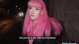 public agent removes chastity belt for creampie