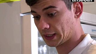 Huge tits maid medusa needs big cock in her pussy - horny hostel. She gets cum covered in dorm.