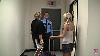 sluts jessa and vicky lick and ride big cock in office threesome, cum at work