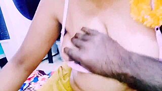 Desi family threesome featuring wife, husband, and aunt in telugu