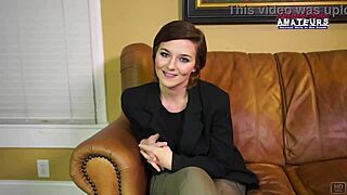 short haired brunette kylie sucks a cock and swallows the cumshot