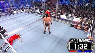 Masculine wargames in survivor series 2022 featuring intense wrestling matches.