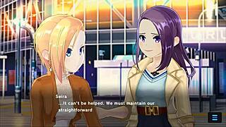 Check out this neat magicami with blonde in uniform giving blowjob to big tits lesbian hentai