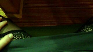 Shemale Masturbates In Stockings