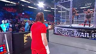 Masculine wargames in survivor series 2022 featuring intense wrestling matches.