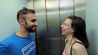 Cute Neighbor Bent Over for Monster Cock in Doggy on Stairs, Then Missionary at Home