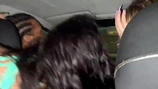 is that latina beauty fucking in the moving car?