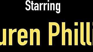 redhead lauren phillips relaxes on the bed