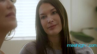 Shy teen blondes and brunettes dive into intense lesbian licking for orgasms.