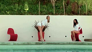 Melissa jacobs, with big tits and tattoos, fucks innocent blonde samantha ryan