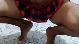 Tattooed Woman In Miniskirt Gets Sensual Pov Teasing