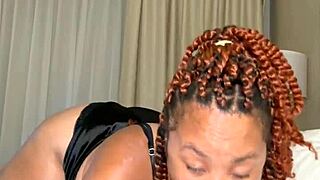 thick redbone milf gets caught making her pussy squirt