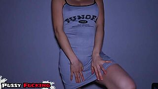 Petite Asian Creampied Twice in Close-Up College Party Fuck