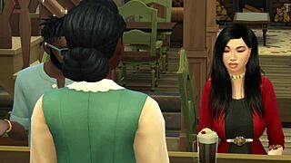 Big Black Cock Leads Threesome With Blowjobs And Facials In Public Bar.